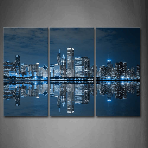 Blue Building Chicago Canvas